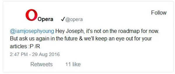 твиттер Опера