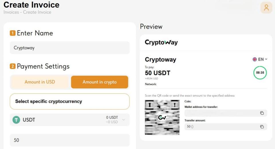 Cryptoway: сервис приема криптоплатежей для бизнеса