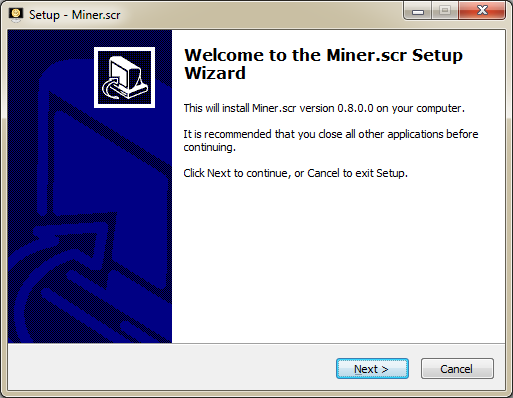 setup miner-scr