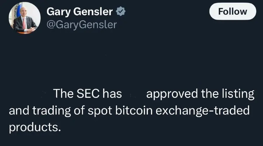 Комиссия по ценным бумагам США объявила об одобрении биткоин-ETF — но объявление оказалось фейком