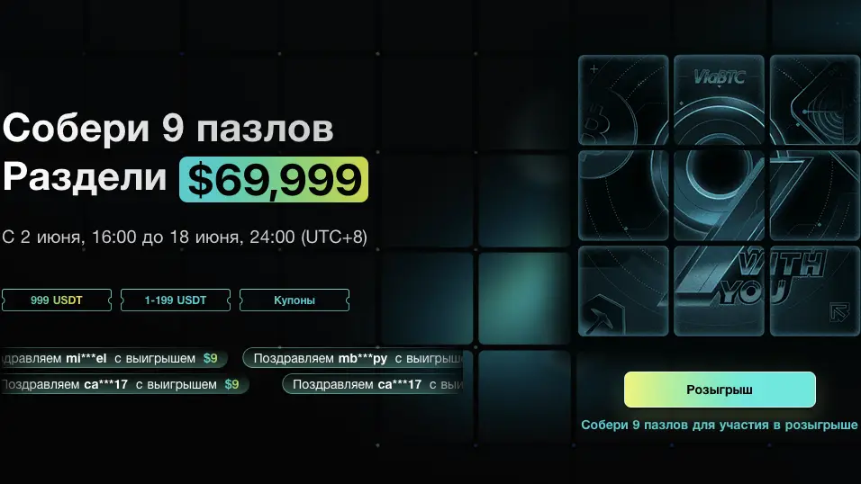 ViaBTC празднует 9-летие: конкурс с призовым фондом $69 999 от одного из лучших майнинг-пулов в мире
