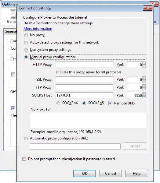 TOR settings