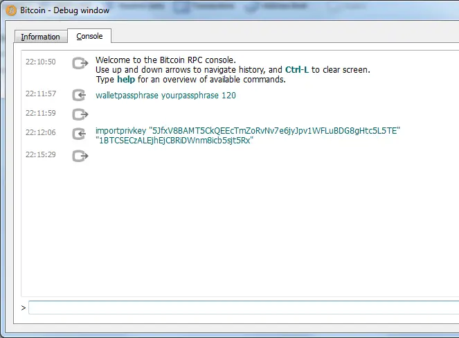 import bitcoin key