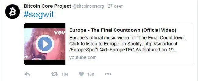 Твиттер Bitcoin Core