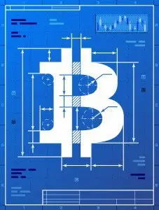 векторный чертеж символа Биткоина